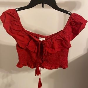 red crop top